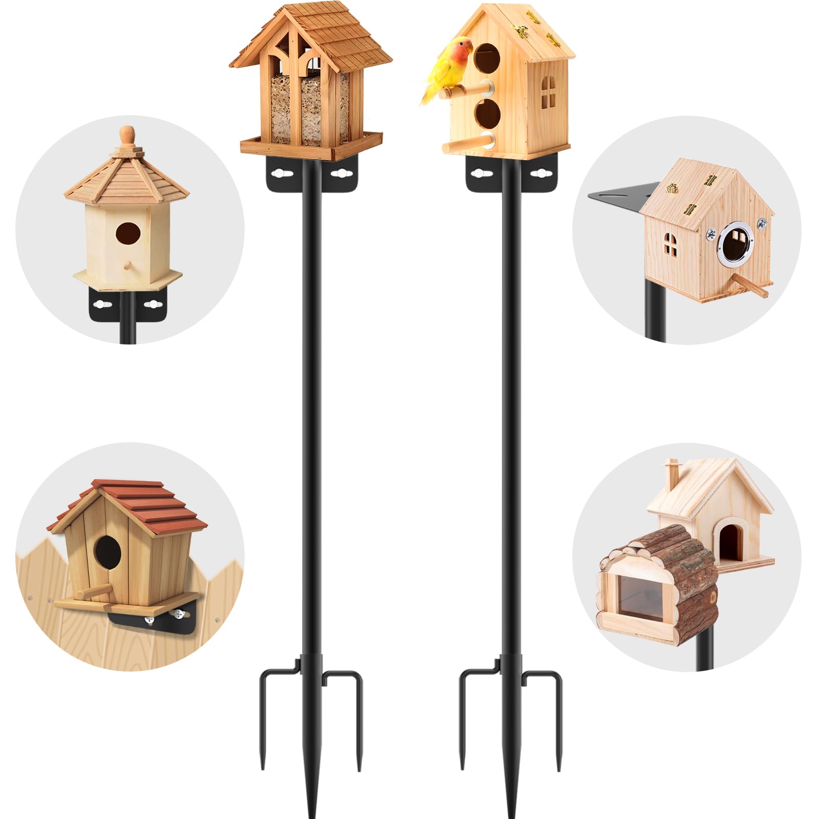 Photo 1 of 2 Pack 80 Inch Adjustable Bird Feeder Pole,Bird House Pole Suitable for Feeders & Birdhouse,Weather Station,Heavy-Duty Rustproof Design,Enhance Outdoor Decor & Birdwatching Experience