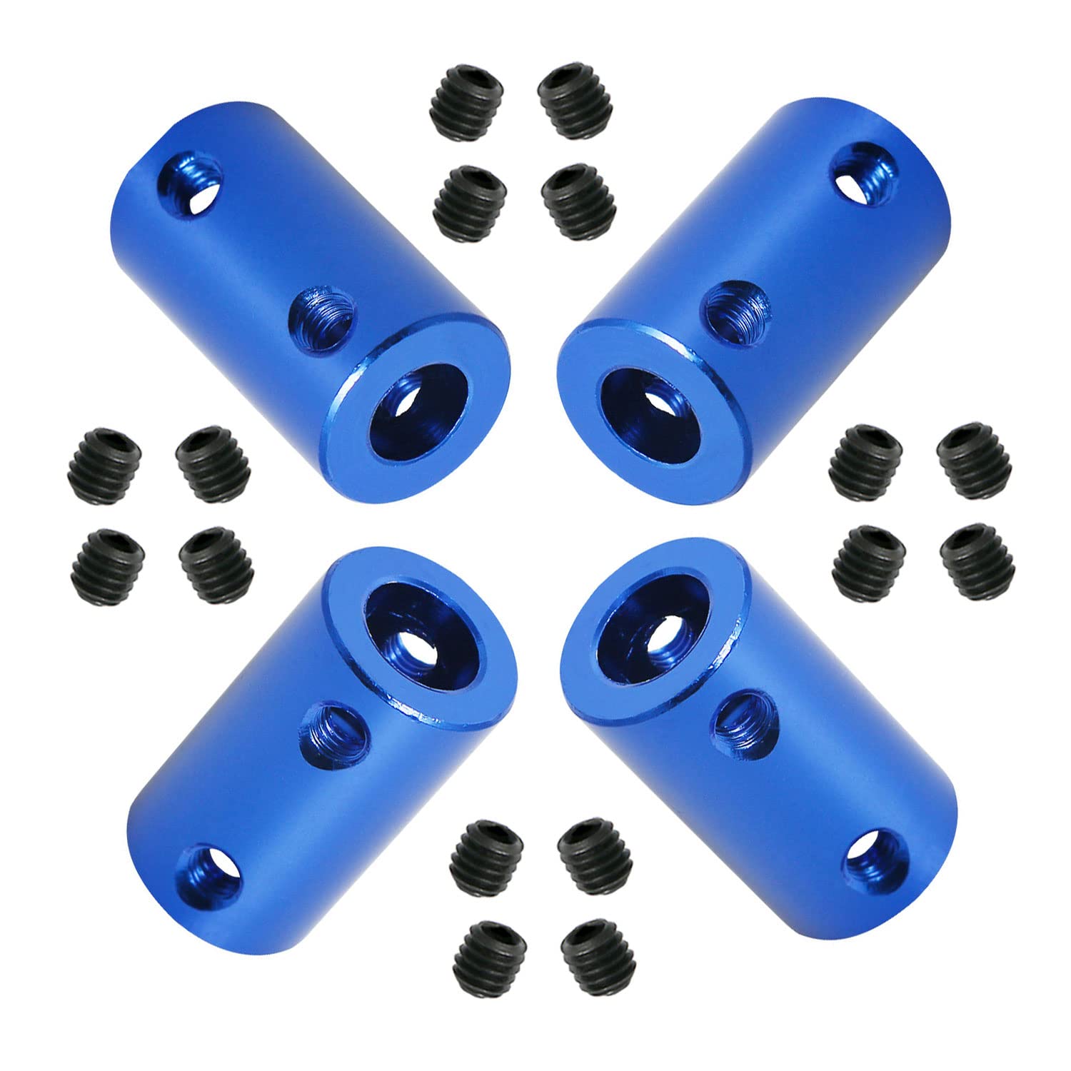 Ohamtes 4Pcs shaft diameter 7mm to 8mm rigid coupling, suitable for 3D printers, DIY encoders, motor connectors, motor guide shaft couplers, model shafts, motor guides, CNC machine tools