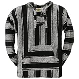 Black Stripe Woven Baja Hoodie
