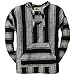 Black Stripe Woven Baja Hoodie