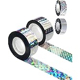Whtawtaw 656 FT Bird Scare Tape Ribbon, 2 Pcs Deterrent Visual Reflective Tape Keep Away Birds, Double Sided Flash Tape Scare Pigeon, Duck, Woodpecker Be Gone for Outdoor, Garden, Balcony