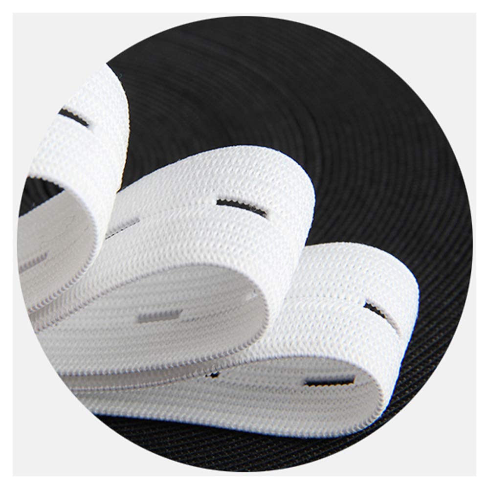 J & C & C 25 Meters/Elastic Ribbon with Eyelets for Sewing, Choose Color and Thickness, Elastic Rubber for Sewing, Elastic for Clothing and Crafts, Sewing Elastic, White, (25 m x 20 mm)