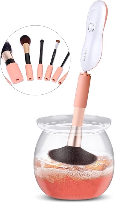 Amazon メイクブラシクリーナー 電動 Homeasy メイクブラシ清潔 化粧ブラシクリーナー ブラシ干し 10秒脱水 日本語取扱説明書付き ピンク Ayoii スクリーンプロテクター