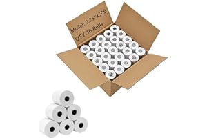 OausTect Thermal Paper Rolls 2 1/4" x 50', 50 Rolls Receipt Paper, Fits Thermal POS Printer, Cash Register, Credit Card Machi