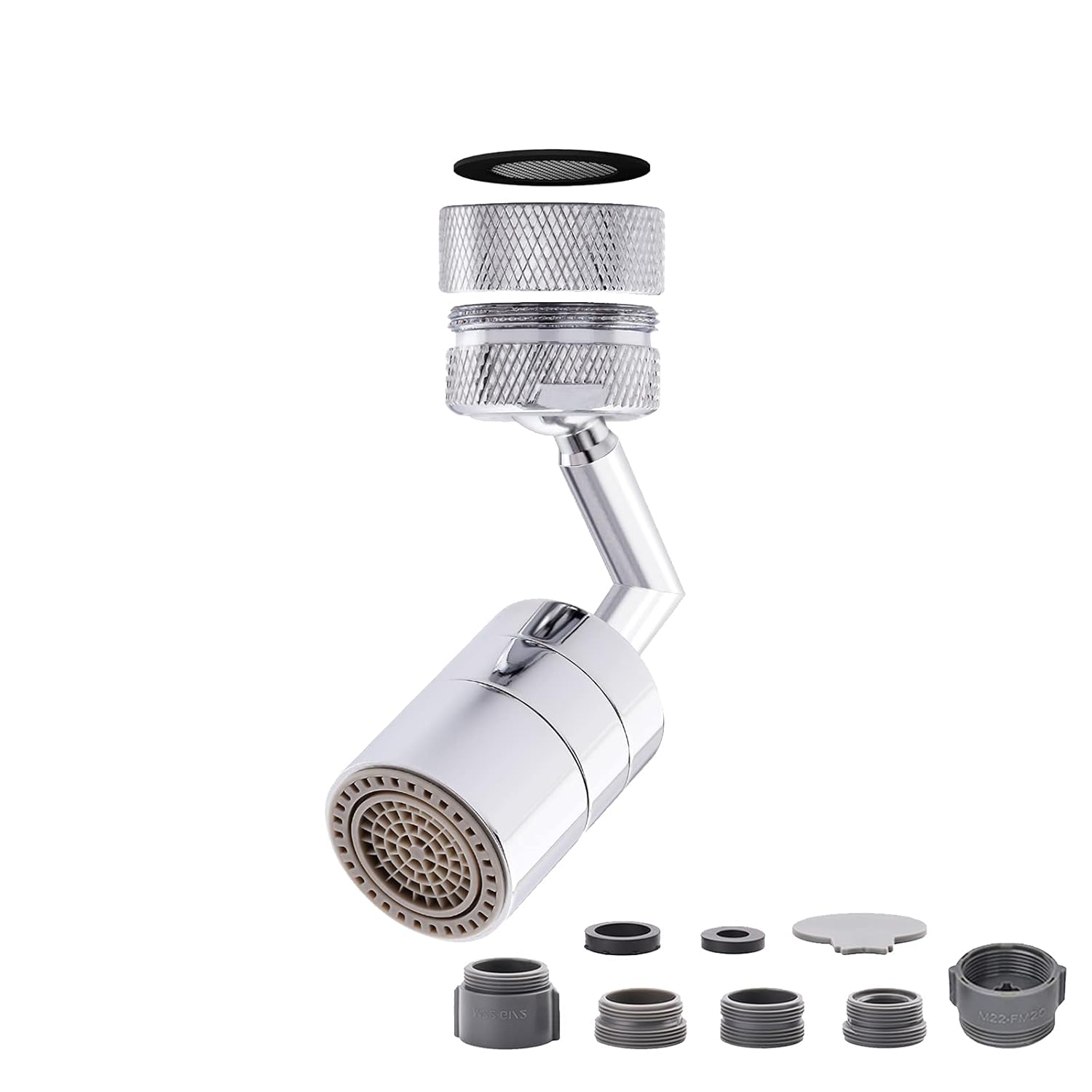 Universal Splash Filter Faucet, 720 Degree Swivel Sink Faucet Aerator, Faucet Aerator, Oxygen Enriched Foam, Leakproof, 2 Water Outlet Modes with 5 Different Sizes of adapters: Industrial & Scientific