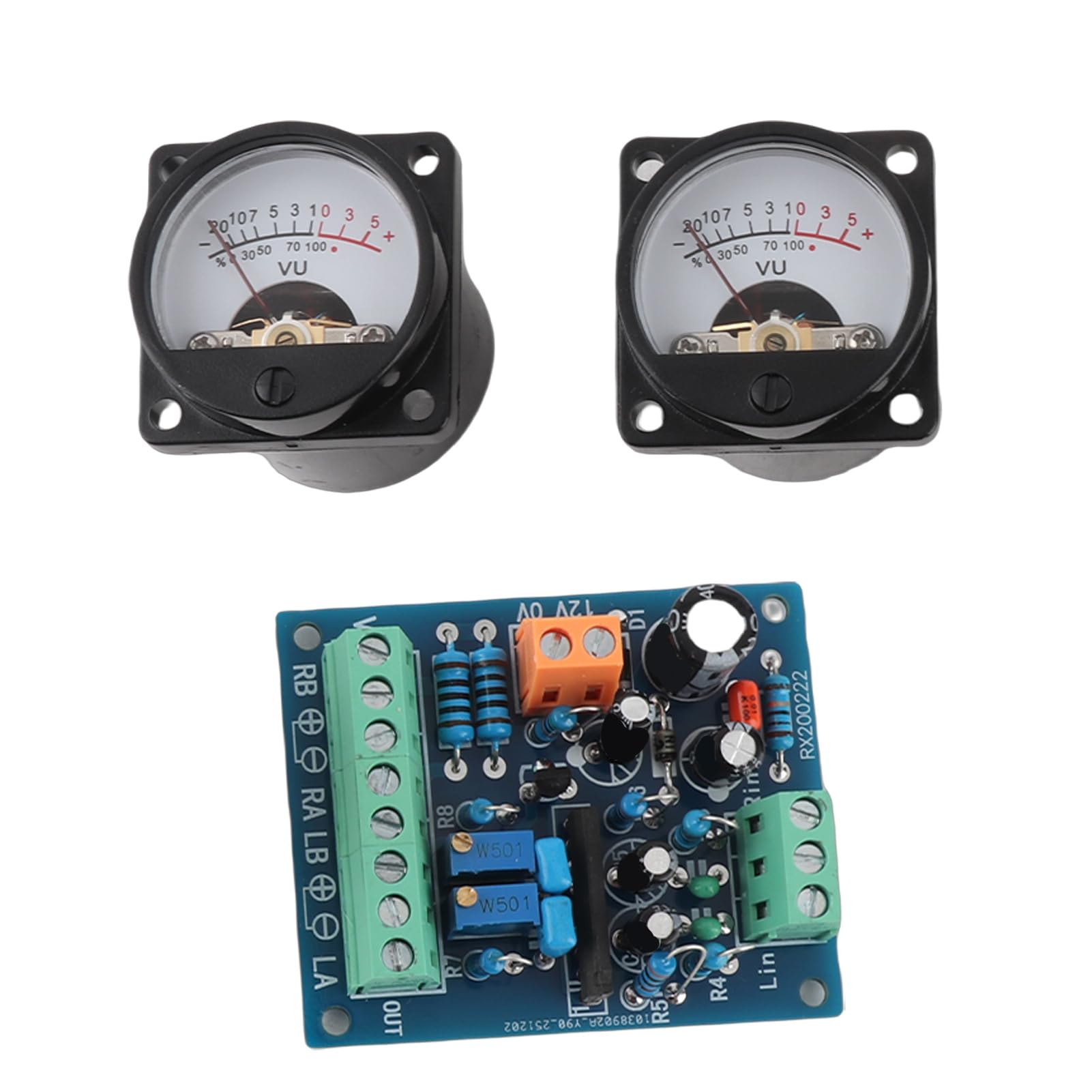 Vu Meter Print, Vu Meter Panel, Vu Meter, Akozon 2 Pcs VU Meter, AC12V Stereo VU Meter, VU Meter Warm Back Light Recording + Audio Level Amp with Driver Board Electronic Components Driver Board Ampli