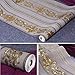 LIKE SHOP Wallpaper roll,European-Style Carved Embossed Wallpaper 1.73 ft(W) x 32.8ft(L) Luxury Gold Damascus Wallpaper Bedroom for Living Room,Bedroom (Gold-A1) (Gold-B1)