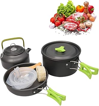 WM Kit de Utensilios de Cocina de Camping Juego de Olla para ...