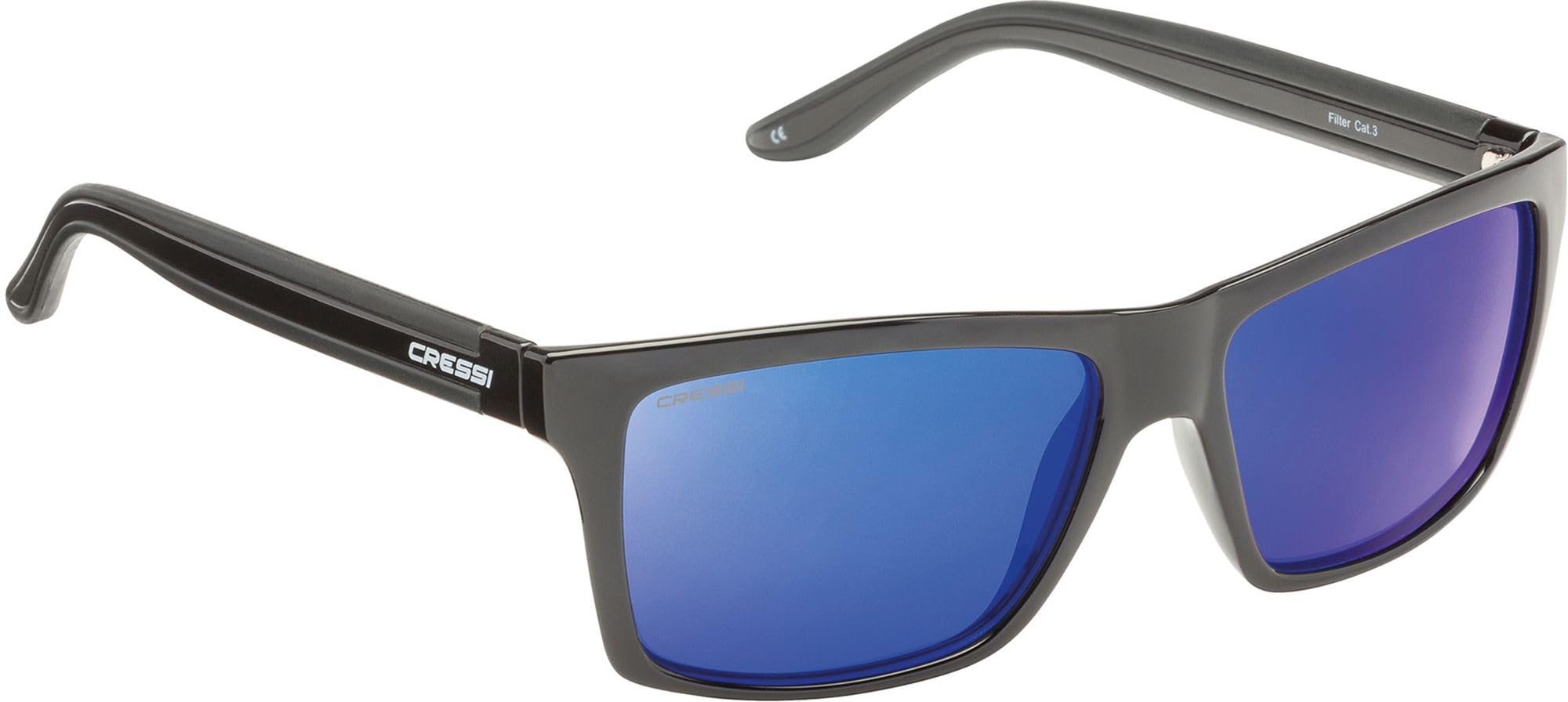 Cressi Unisex Rio Sports Sunglasses, Black/Lens Blue, Uni