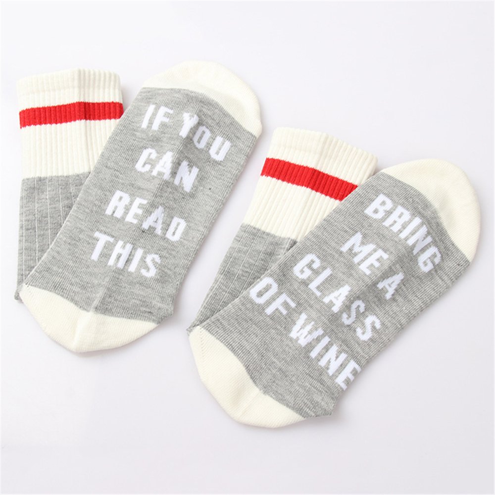 ASDOMO Unisex Knit Socks If You Can Read This Bring Me Wine Socks - The Tube Socks English Men\'s And Women\'s Cotton