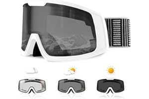 Ukoly Ski/Snowboard Goggles for Men Women, Snow Goggles HD Lens Anti-Fog Coating OTG Design UV400 Protection Windproof