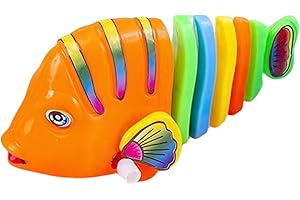 Fish Swimming Bathtub Toys, Wind-Up Wiggle Fish, Wiggle Bathroom Play Interactive Game for Kids, Cats, Pets, Children, Boys