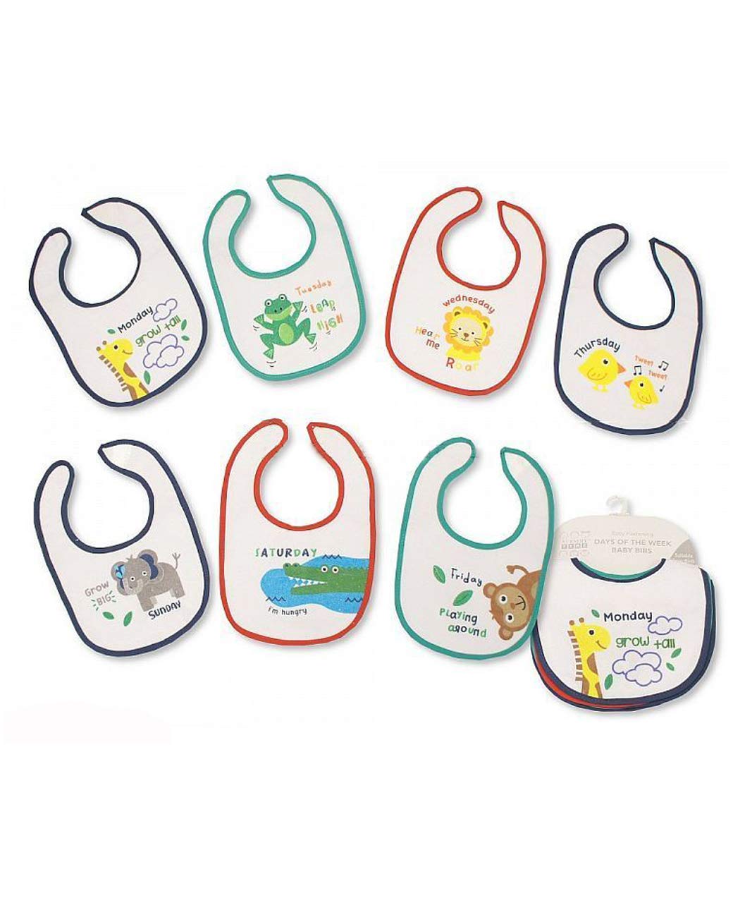 Baby Bibs 7 Days of The Week Bibs Boys and Girls Options 0-6 Months (Boys 7 Days)