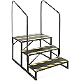 TOCRETOARE RV Steps with Handrail, Hot Tub Steps with Handrail, Portable Stairs Steps for 5th Wheel RV, Mobile Home Stairs Outdoor RV Step (3 Steps with 2 Handrails)