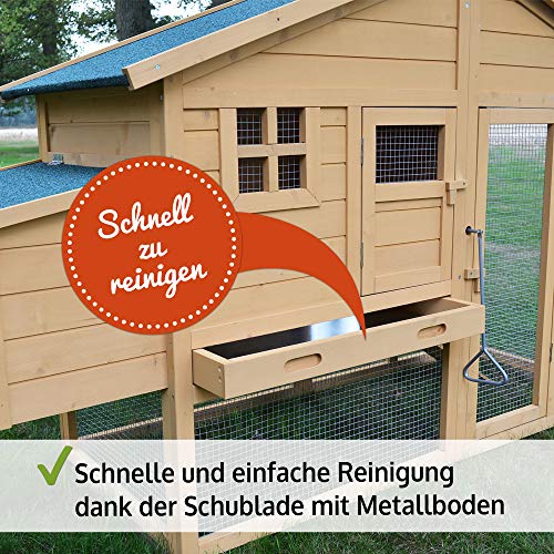 hochwertige Hühnervoliere mit Nistkasten - aus massivem Vollholz und stabilem Draht - Hühnerstall schnell zu reinigen… – Bild 5