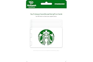 Starbucks Physical Gift Cards (Multipack of 10 x $5) - $50