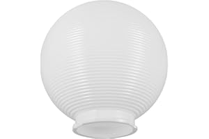 Wakauto Outdoor 200mm Round Plastic Lamp Shade Cover for Floor and Post Lights, Decorative Replacement Lamp