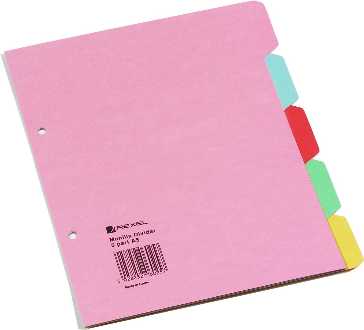 Rexel Manilla A4 Dividers 5 Part - Assorted Colours
