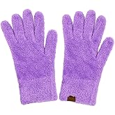 C.C Plush Terry Chenille Gloves For Women - Fuzzy Stretchable Soft Warm Cold weather Winter Gloves