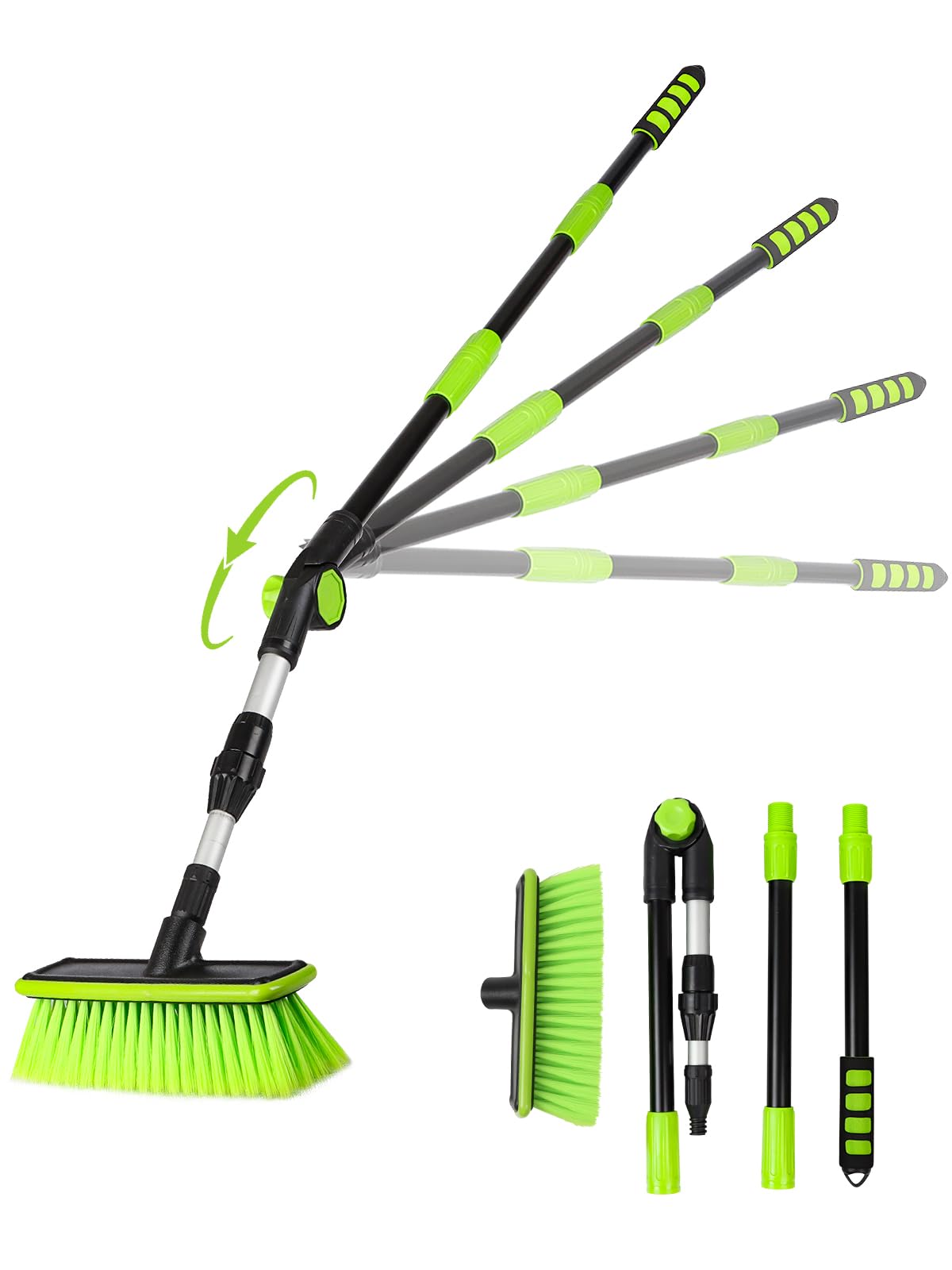 Photo 1 of 59" PBT 180°Rotatable Car Wash Brush with Long Handle New Process Not Easy to Produce Floating Hair Suitable for Snow Sweeping SUV MPV Truck Rv Caravan Indoor Outdoor Cleaning Window Wheel