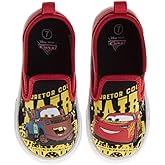 Josmo Disney Cars Shoes for Boys Lightning McQueen Tow Mater Lowtop Sneakers - Casual Fashion Slip-on Laceless Canvas Shoe (Sizes: 7-10 Toddlers / 11-12 Little Kids)