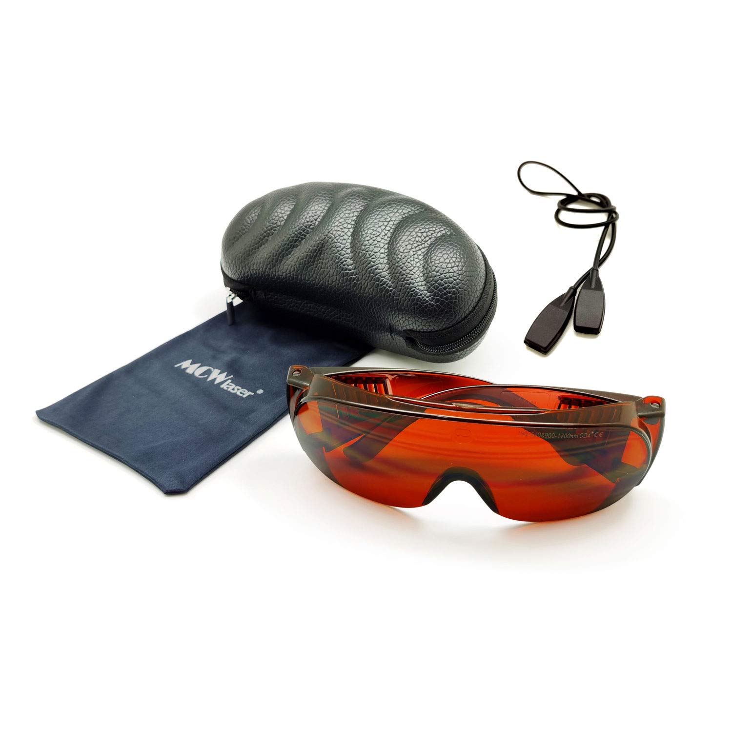 MCWlaser Laser Safety Glasses Protective Goggles 190-540nm & 900-1700nm Typical For 355nm 405nm 445nm 473nm 532nm 980nm 1064nm 1320nm 1470nm 1550nm Absorption Type EP-1A Style 6