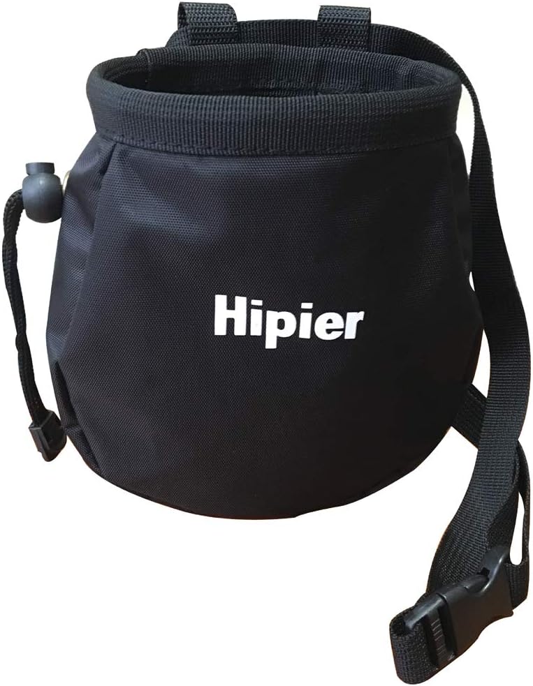 HipierFx Rock Climbing Chalk Bags with Belt Zipper Pocket and Adjustable Strap for Bouldering Weightlifting Powerlifting Gym Workout