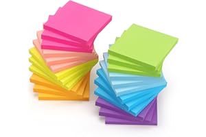 Early Buy 24 Pads Sticky Notes 8 Bright Color Self-Stick Notes 3 in x 3 in, 60 Sheets/Pad