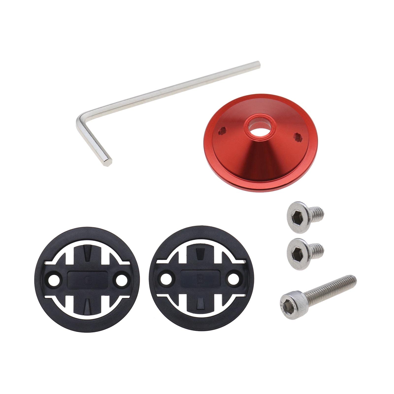 VGOL Bicycle Stem Top Cap Computer Mount Holder Kit 2 Types Bike Mount Insert Adapter Compatible with Garmin Edge 1000 820 810 Compatible With Bryton Rider R530 R330 Red