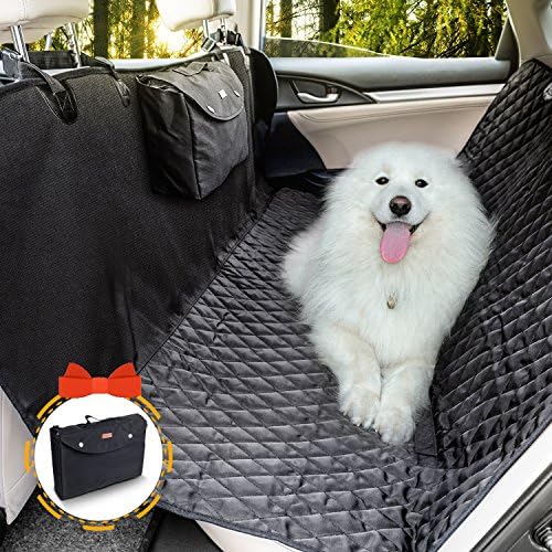 Dog Seat Cover, Doglemi Pet Seat Cover Waterproof Hammock Non-Slip with Quilted Padded Durable and Back Seat Cover for Dogs Cars Trucks Vans and SUVs(Black)