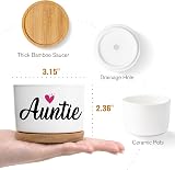 Buioata Auntie Gifts Succulent Planters Set Three Ceramic Pots view 6