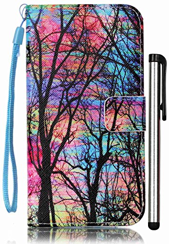 S7 Edge Case, Galaxy S7 Edge Case, Cash Slot [Card Slots][Magnetic Closure] Flip PU Leather Wallet Case Book Case For Samsung Galaxy S 7 Edge Color Tree