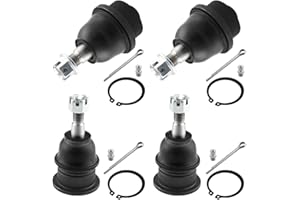 MotorbyMotor 4pc Front Upper & Lower Ball Joint fits for Chevy Silverado/GMC Sierra 1500 2500 3500 HD, Chevrolet Avalanche Suburban, GMC Yukon XL Suspension Ball Joint Kit K6693 K6696