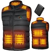 KOVNLO Heated Vest for Men With Battery Pack Included, Smart Controller with Lights-out Design, Electric Heated Jackets