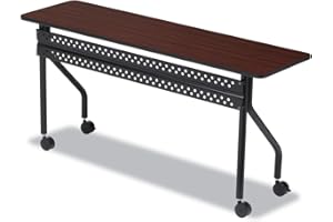 Iceberg OfficeWorks Premium Mobile Training Table – 72” Rectangular Desk with Locking Wheels, Mahogany Top & Black Frame – Rolling Conference Table for Offices, Classrooms, or Workspaces