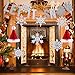 Jetec Let It Snow Garland Winter Banner and Christmas Honeycomb Santa Hat with 8 Pieces Snowflakes Christmas Honeycomb Decorations Party Supplies