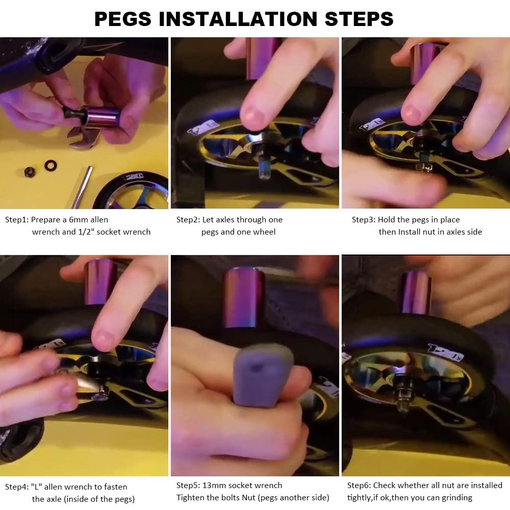 Pro Scooter Pegs Set with Axle Hardware 2.5