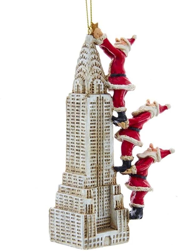 Amazon.com: Kurt Adler J9006 Santa Climbing Chrysler Building Ornament