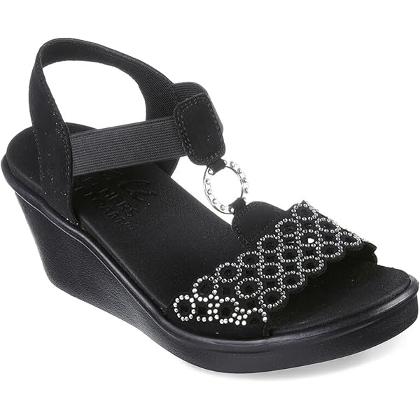 SKECHERS RUMBLE ON-DANCING AWAY ブラック 6 Amazon.com | Skechers Women's Rumble ON-SASSIER DayZ Wedge