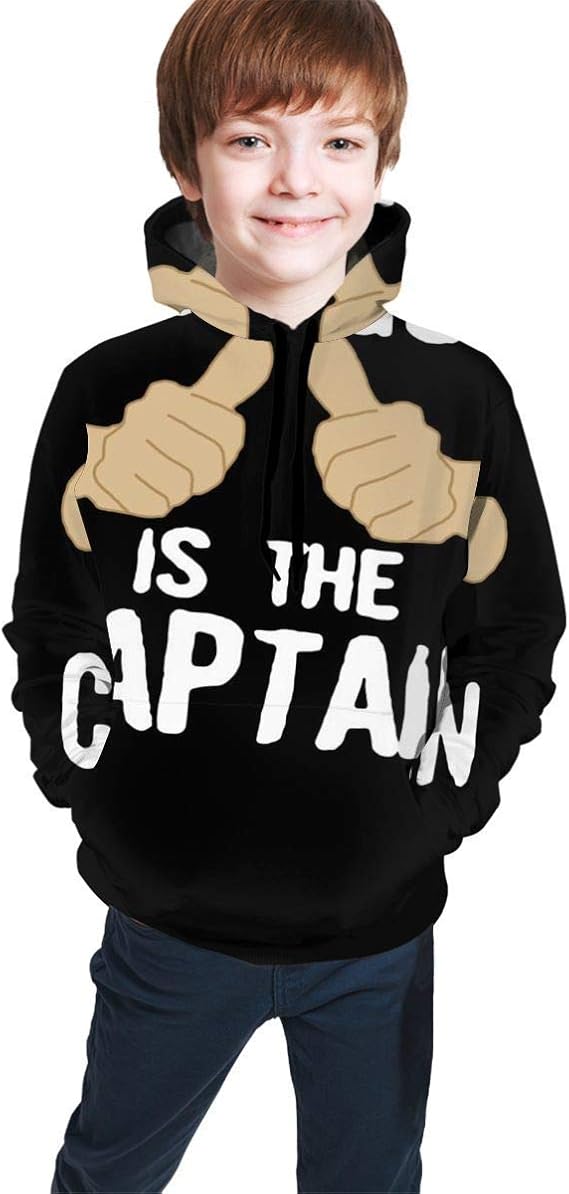 Amazon This Guy Is The Captain パーカー プルオーバー キッズ ジャージ ダンス 運動着 スポーツウェア カジュアル 春 秋 冬 防寒 可愛い 男の子 女の子 小学生 中学生 高中生 メンズ レディース服 トレーナー パーカー 通販
