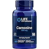 Life Extension Carnosine 500mg Potent, Anti-Aging L-Carnosine Supplement - Antioxidant - Non-GMO, Gluten-Free - 60 Vegetarian