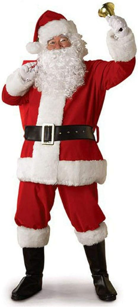 Men's Deluxe Santa Suit 5pc, Christmas 