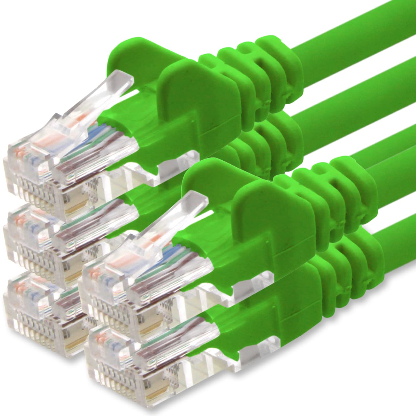 1aTTack.de Network cable Cat.6 - green - 5X - 5m - (set) - CAT6 Ethernet cable Lanka cable 1000 Mbits patch cable