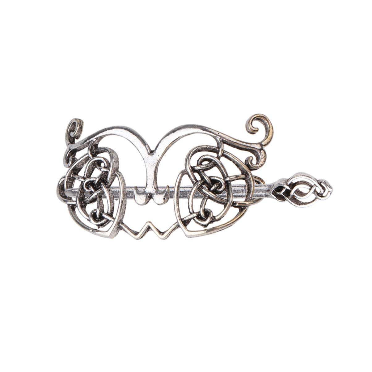 2Pcs Knot Hair Clips Dragon Clips For Long Hair Slide Pin Irish Antique Silver Hairstick Women Silver