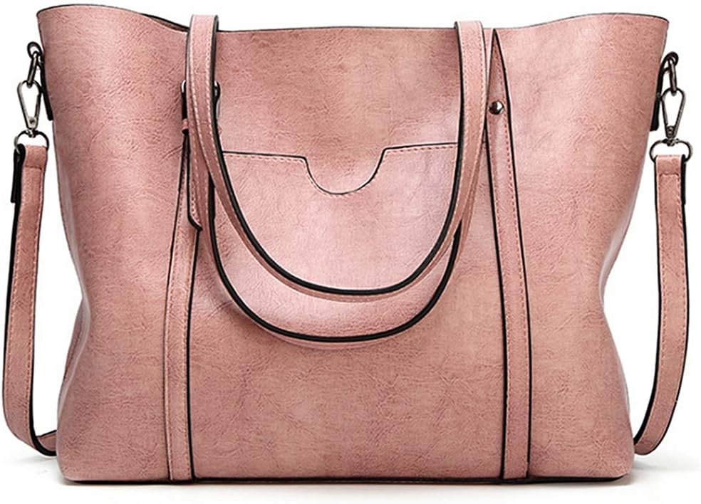 Fashion Womens Soft PU Leather Handbags Large Capacity Casual Top Handle Satchel Shoulder with Zipper for Ladies