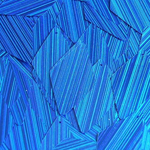 Sequin Long Diamond Royal Blue 1.75 inch Couture Loose Paillettes. City Lights Reflective Metallic. Made in USA.