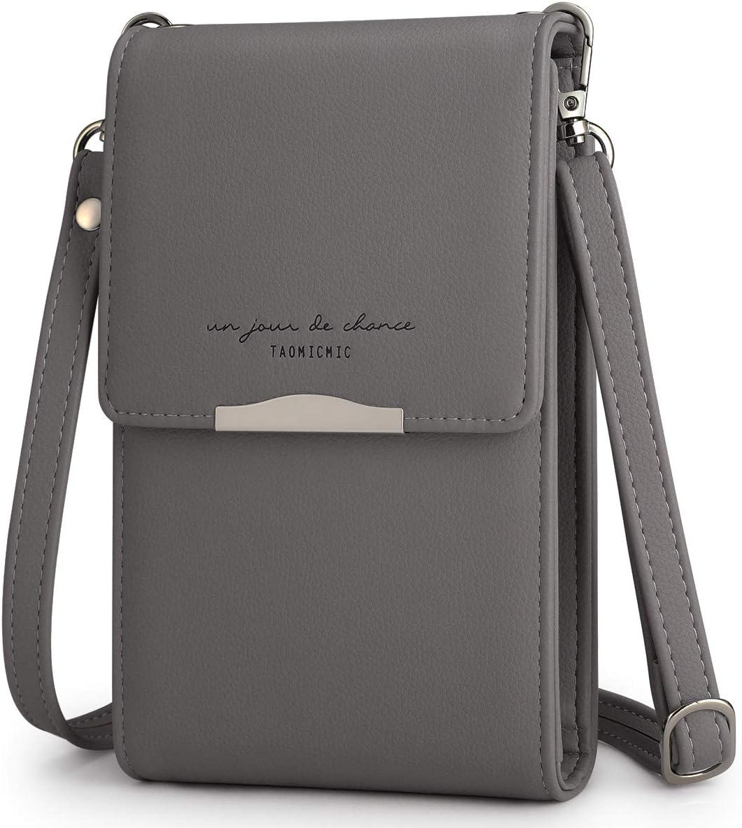 Women Mobile Phone Purse 3.6 to 6.6 inch Leather Cellphone Crossbody Shoulder Bag Small Clutch Coin Mini Pouch Credit Card Holder Proket with Adjustable Strap Hold Smartphone Wallet