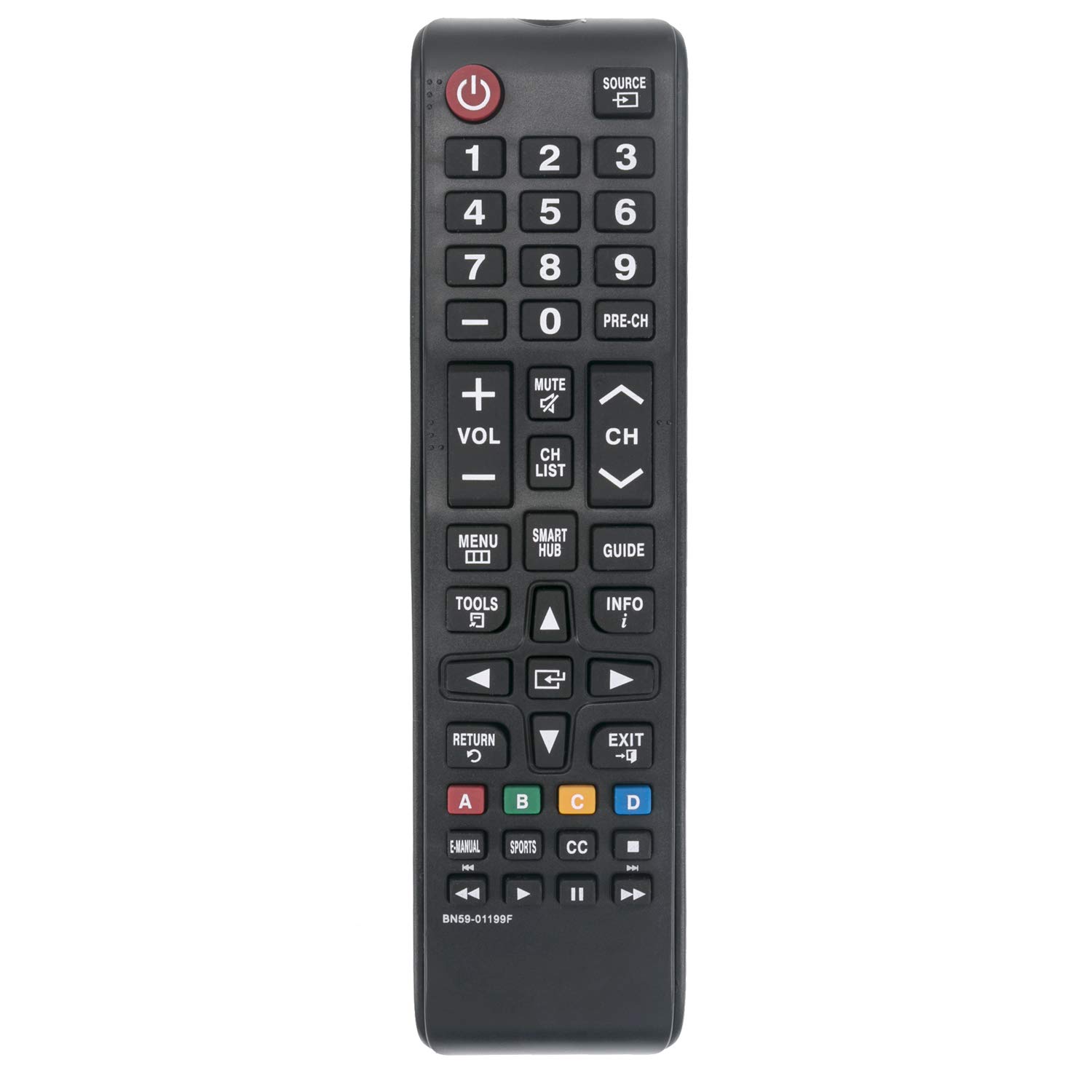 VINABTY BN59-01199F Remote Control Replace for SamsungTV UN48J5200AF UN50J520DAF UN58MU6100F UN65J620DAF UN32J4500AF UN32J5205AF UN40J6200AF UN43J5202AF UN43JU640DF UN40J520DAF UN65J6200AF UN55JU6400F