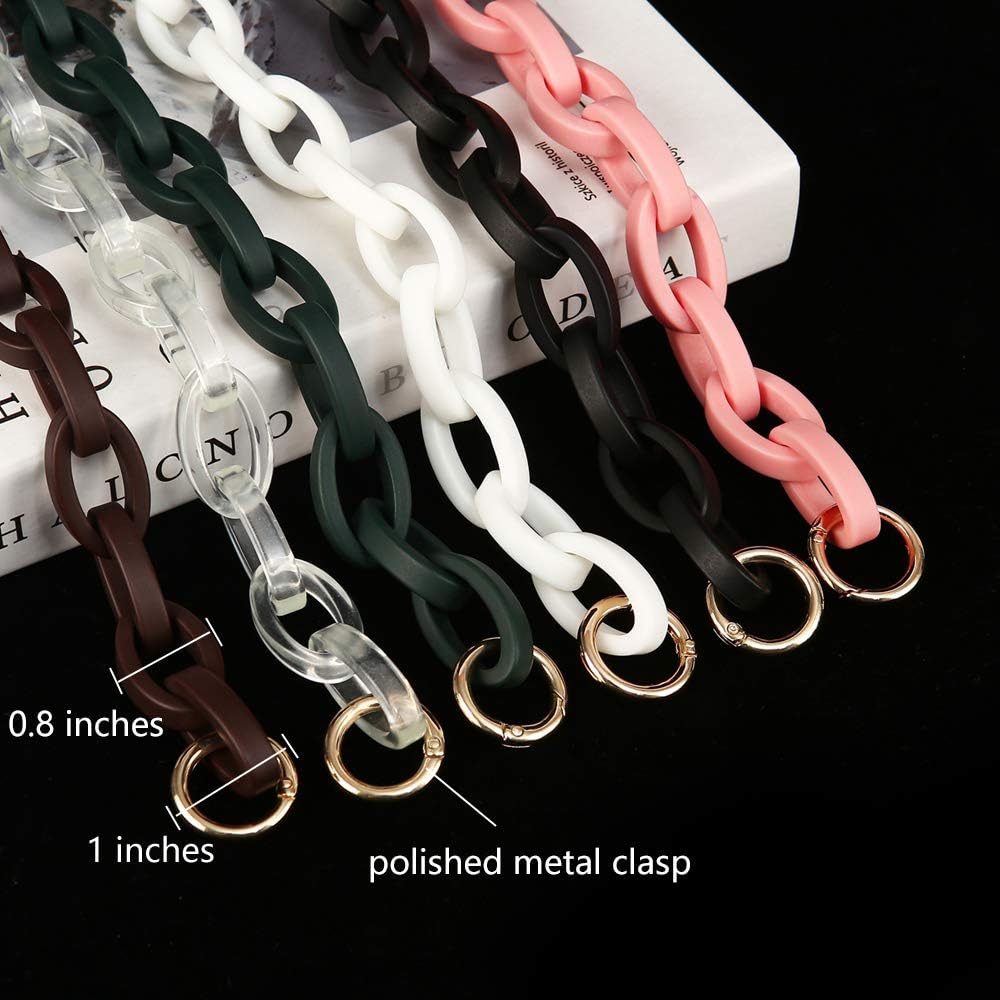 Xiazw Short Resin Bag Purse Handle Strap Replacement，Bag Decoration Chain，Bag Accessories Charms (Red)