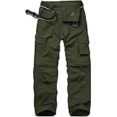 Hiking Pants Men Convertible Quick Dry UPF 50 Lightweight Zip Off Safari Fishing Travel Cargo Trousers